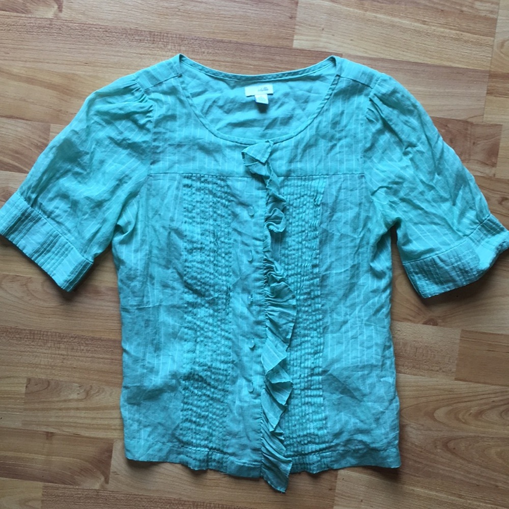Anthropologie Odelle Ruffle Blouse